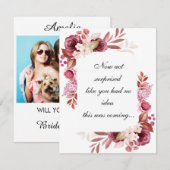 Persoonlijke naam en het Voorstel van de Bridesmai Bedankkaart (Voorkant / Achterkant)