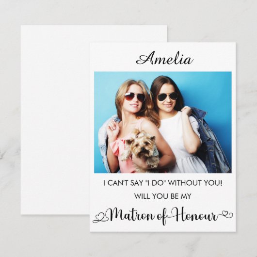 Persoonlijke naam en het Voorstel van de Bridesmai Bedankkaart (Voorkant / Achterkant)