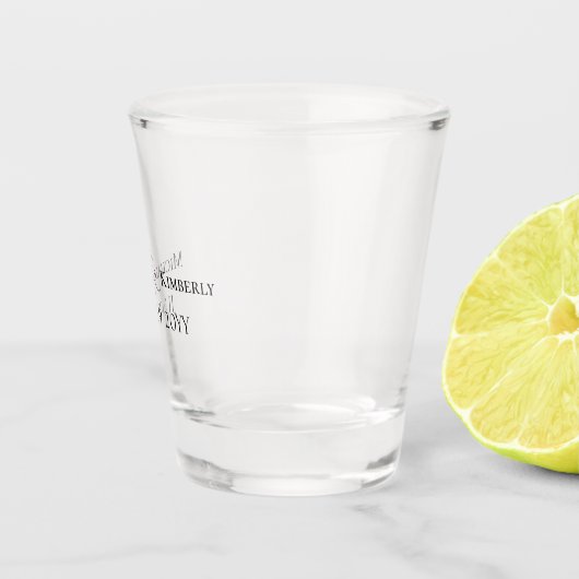 Persoonlijke naam en huwelijksdatum shot glas (Rechts)