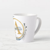 Persoonlijke naam en Initiaal Latte Mok (Rechterhoek)