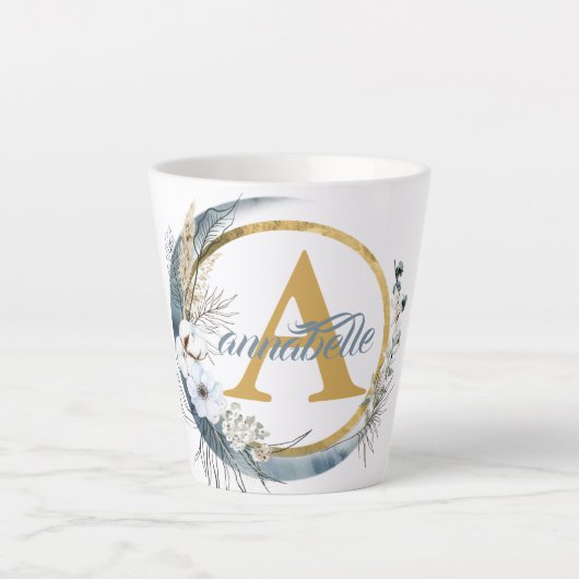 Persoonlijke naam en Initiaal Latte Mok (Voorkant)