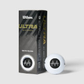 Persoonlijke naam en Initiaal Monogram Black Grey Golfballen (Verpakking)