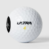 Persoonlijke naam en Initiaal Monogram Black Grey Golfballen (Logo)