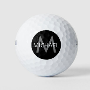 Persoonlijke naam en Initiaal Monogram Black Grey Golfballen