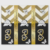 Persoonlijke naam en Initialen bruiloft/Jubileum Cadeaupapier (Vlak)