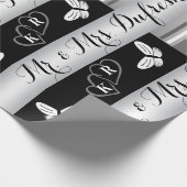 Persoonlijke naam en Initialen bruiloft/Jubileum Cadeaupapier (Hoek)