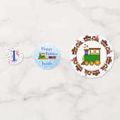 Persoonlijke naam en jaar Choo Train Birthday Confetti (Achterkanten)