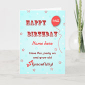 Persoonlijke naam en leeftijd grappig ouder dan 75 kaart (Voorkant)