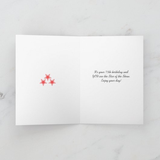 Persoonlijke naam en leeftijd grappig ouder dan 75 kaart (Binnen)