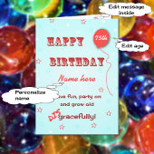 Persoonlijke naam en leeftijd grappig ouder dan 75 kaart