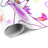 Persoonlijke naam en leeftijd Unicorn Birthday Par Cadeaupapier (Rol Hoek)