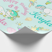 Persoonlijke naam en leeftijdseenheid geboortedag cadeaupapier (Hoek)