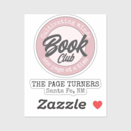 Persoonlijke naam en logo van de boekenclub sticker