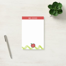 Persoonlijke naam en monogram Apple-leraar Post-it® Notes