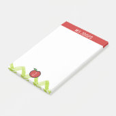 Persoonlijke naam en monogram Apple-leraar Post-it® Notes (Schuin)