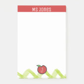 Persoonlijke naam en monogram Apple-leraar Post-it® Notes (Voorkant)