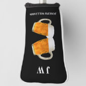 Persoonlijke naam en monogram bier Foto zwart  Golfheadcover (Draai 90)