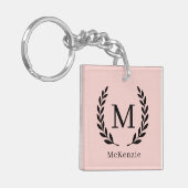 Persoonlijke naam en monogram foto  sleutelhanger (Voorkant Links)
