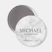 Persoonlijke naam en monogram van de bruidegom op magneet (Voorkant / Achterkant)