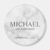 Persoonlijke naam en monogram van de bruidegom op  magneet (Voorkant)