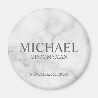 Persoonlijke naam en monogram van de bruidegom op magneet