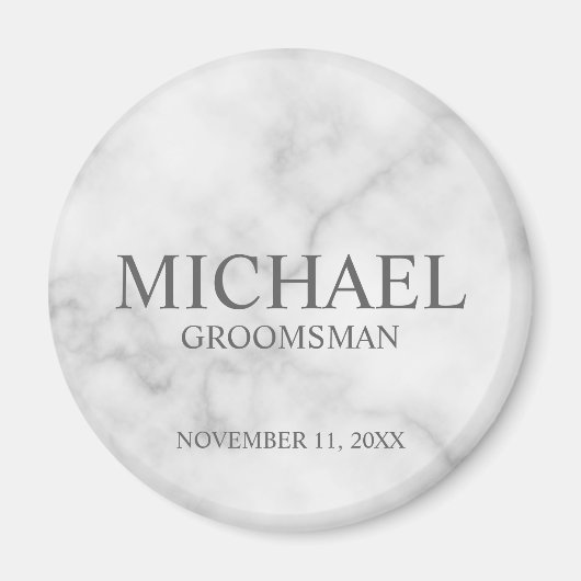 Persoonlijke naam en monogram van de bruidegom op magneet (Voorkant)