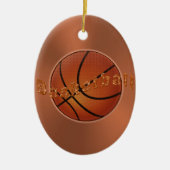 Persoonlijke NAAM en NUMMER Basketball Ornaments Keramisch Ornament (Voorkant)