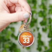 Persoonlijke naam en nummer Basketball Sleutelhanger (Hand)