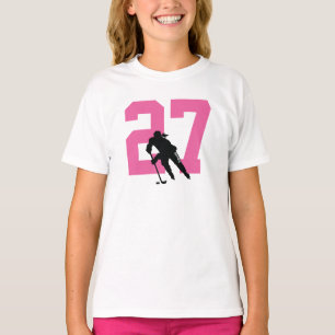 Persoonlijke naam en nummer van vrouwelijke hockey t-shirt