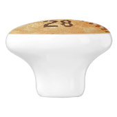 Persoonlijke naam en nummer witte Baseball-sport Keramische Knop (Zijkant)