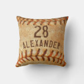 Persoonlijke naam en nummer witte Baseball-sport Kussen (Achterkant)
