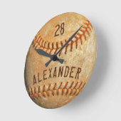 Persoonlijke naam en nummer witte Baseball-sport  Ronde Klok (Hoek)