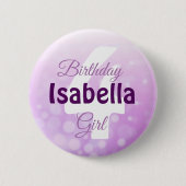 Persoonlijke naam en ouderdom Button meisje (Voorkant)