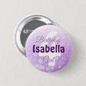 Persoonlijke naam en ouderdom Button meisje (Voorkant /achterkant)