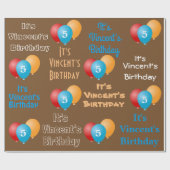 Persoonlijke naam en ouderdom op feestdag cadeaupapier (Vlak)