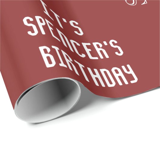 Persoonlijke naam en ouderdom rood cadeaupapier (Rol Hoek)