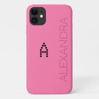 Persoonlijke naam en rendabele film op roze Case-Mate iPhone case