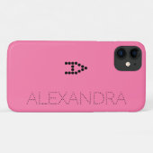 Persoonlijke naam en rendabele film op roze Case-Mate iPhone case (Achterkant (horizontaal))