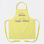 Persoonlijke naam en superkracht Bleek geel Schort (Voorkant)