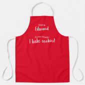 Persoonlijke naam en superkracht rood en wit schort (Voorkant)