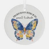 **Persoonlijke naam en tekst jubileum Glas Ornament (Achterkant)