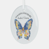 **Persoonlijke naam en tekst jubileum Glas Ornament (Voorkant links)