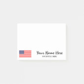 Persoonlijke naam en titel patriottische Amerikaan Post-it® Notes (Voorkant)