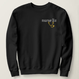 Persoonlijke naam en titel verpleegster sweatshirt