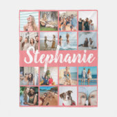 Persoonlijke naam en unieke fotocollage fleece deken (Voorkant)