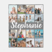 Persoonlijke naam en unieke fotocollage fleece deken (Voorkant)