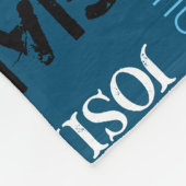 Persoonlijke naam en volledige naam blauwe grijze  fleece deken (Hoek)