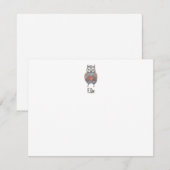 Persoonlijke naam en waterverf uil notitiekaartje (Voorkant / Achterkant)