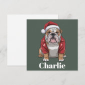 Persoonlijke naam Engelse Bulldog Hond Kerstmis  Feestdagenkaart (Voorkant / Achterkant)