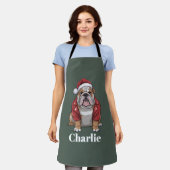 Persoonlijke naam Engelse Bulldog Hond Kerstmis  Schort (Gedragen)